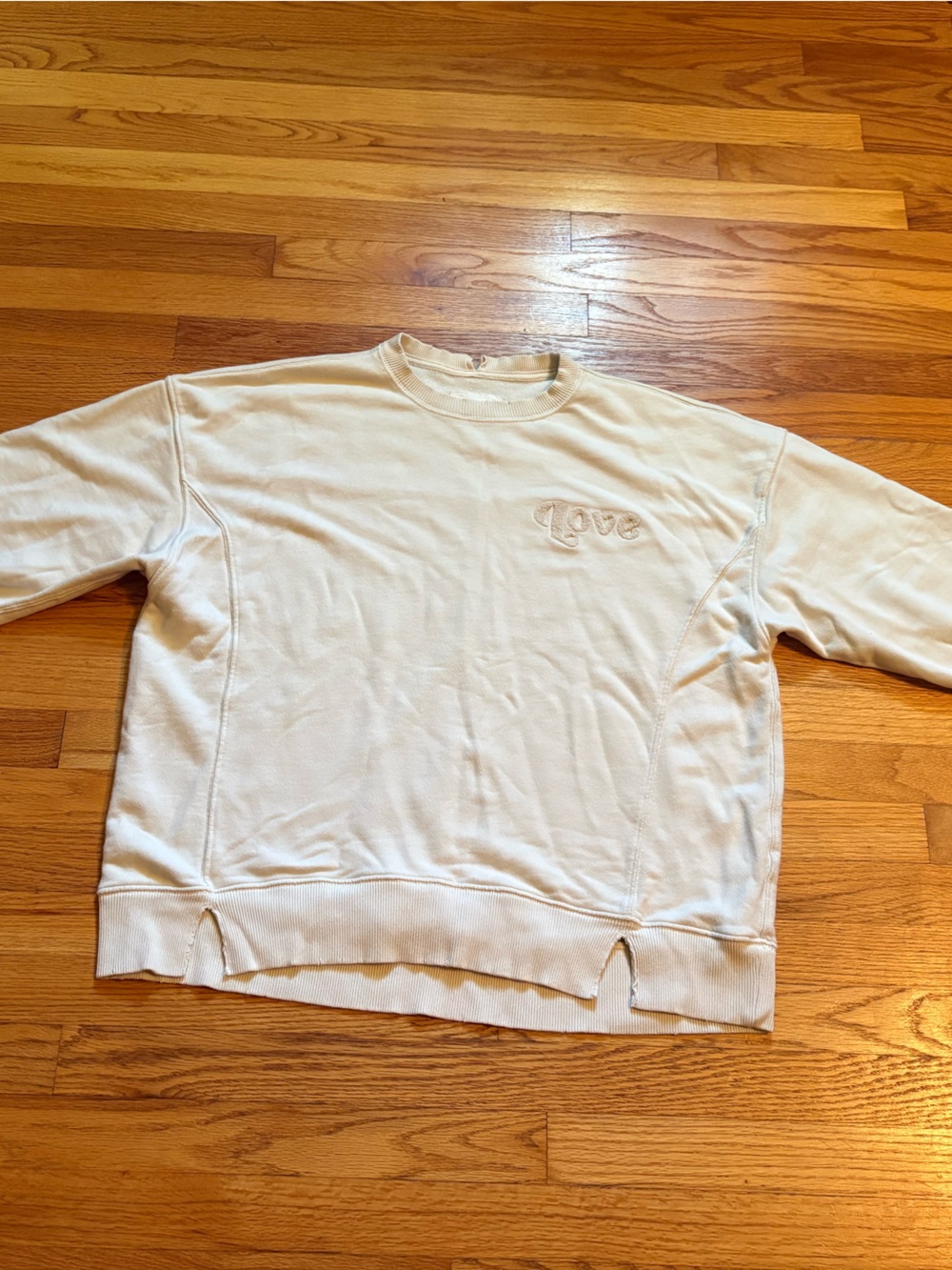 Aerie Oversized Distressed Crewneck Sweatshirt